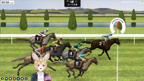 競馬ゲームで当てて喜ぶポルカ