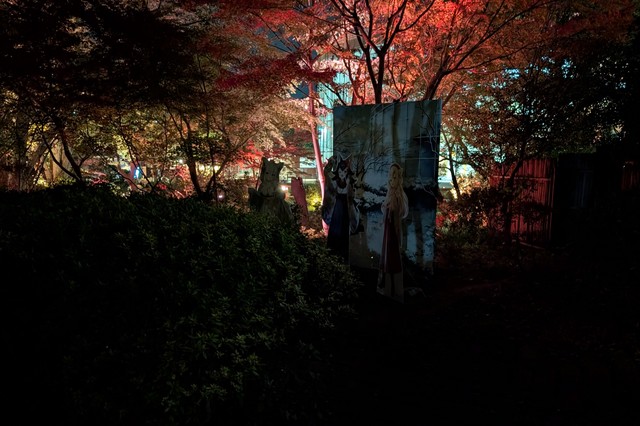 庭の湯 × ホロライブ コラボ 夜のくらい日本庭園 フォトスポット