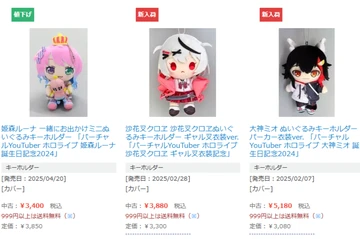 中古のホロメン ぬいぐるみキーホルダー
