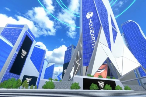 【ホロアース 秘密結社holoX降臨パーティー！】オルタナティブシティがジャックされた様子