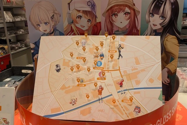 SIBUYA TSUTAYA【ReGLOSS渋谷さんぽ】のグッズ販売コーナーにあるマップ
