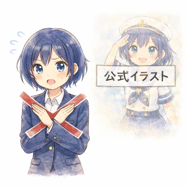 公式イラストをグッズに使用するのは注意！