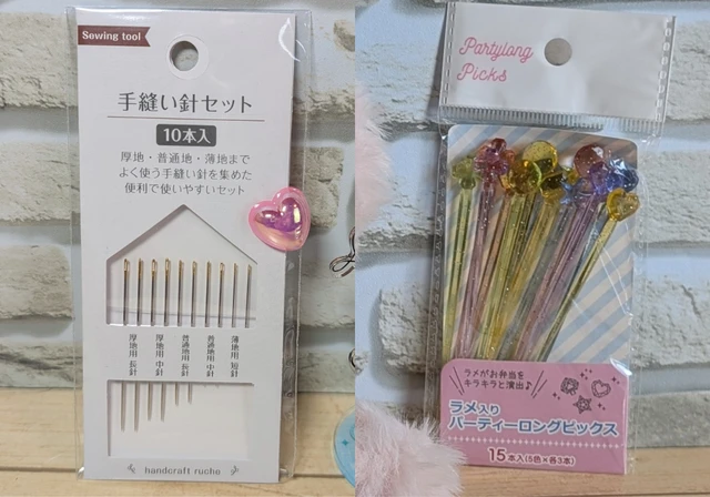 Seria デコレーションシールをアクスタと共に飾るために固定する手縫い針やピック